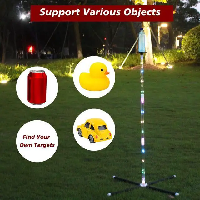Alt view image 5 of 7 - Outdoor Yard Games for Adults and Family, 2 in 1 Limbo Game Flying Disc Games Set with Light, Sutiable for Backyards, Beach, Lawn, Party