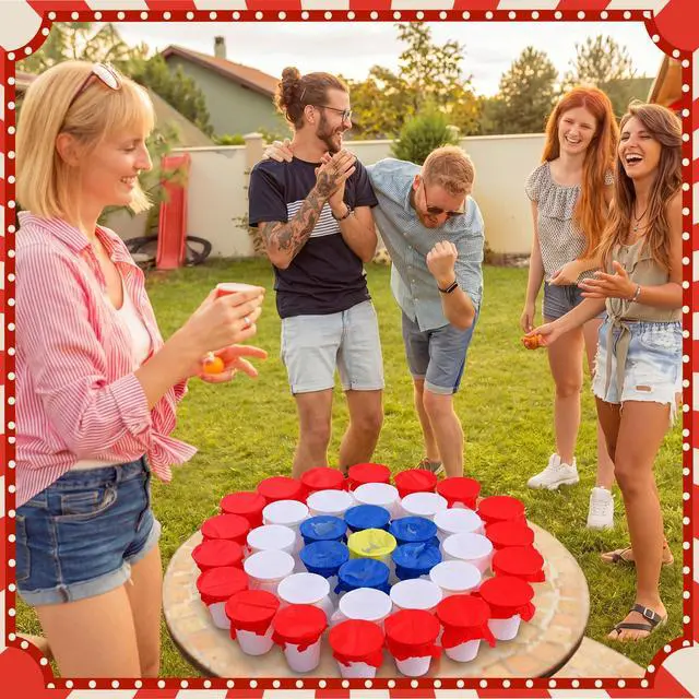 Alt view image 5 of 7 - 60 Pack Carnival Party Game Punch Game Set DIY Prize Punch Boxes Includes Plastic Cups Tissue Paper Rubber Bands Blindfolds and Red Pens for Carnival Circus Activities Party Favors Supplies