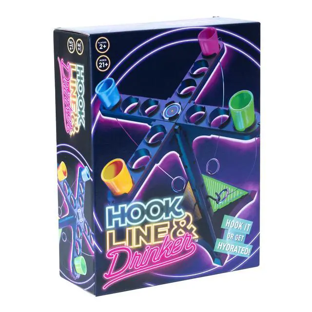 Alt view image 5 of 7 - Ring Toss Game for Adults Tabletop Hook and Ring Game for Game Night, Tailgates, Parties and More! | 13" Tower with Plastic Mini Cups | 2+ Players