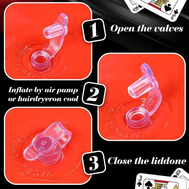 Alt view image 6 of 7 - 6 Pcs Jumbo Large Inflatable Dice 11.8 Inch Inflatable Giant Dice Blow up Red Black and White Giant Game Night Decorations for Indoor Outdoor Games Party Favor