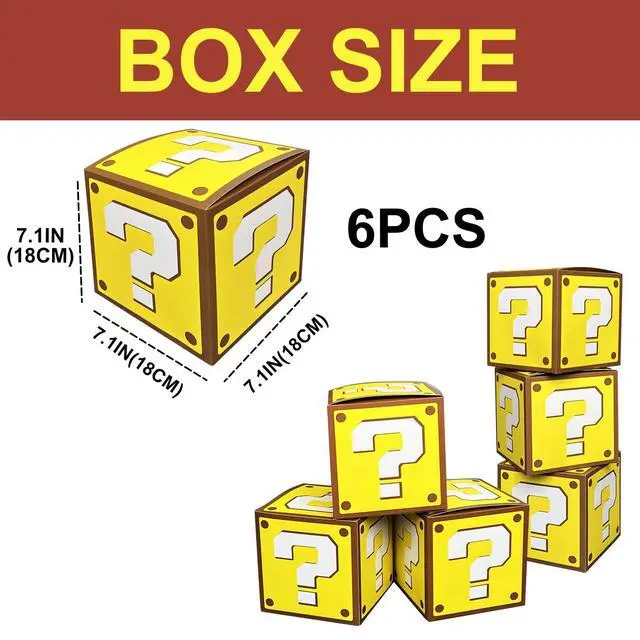 Alt view image 2 of 2 - 6 Pcs Question Party Boxes for Gaming Birthday Decorations, 7.5 Inch Video Game Centerpieces Boxes for Gamer Birthday Party Decorations Favors