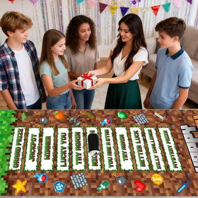 Alt view image 4 of 7 - Pixel Birthday Party Games, Video Game Can Rolling Party Game for Kids Adults, Indoor Outdoor Group Activity, Game Controller Birthday Party Supplies Decorations, Funny Game for Birthday Retirement
