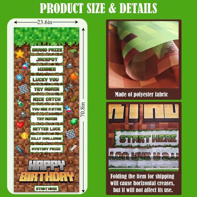 Alt view image 2 of 7 - Pixel Birthday Party Games, Video Game Can Rolling Party Game for Kids Adults, Indoor Outdoor Group Activity, Game Controller Birthday Party Supplies Decorations, Funny Game for Birthday Retirement