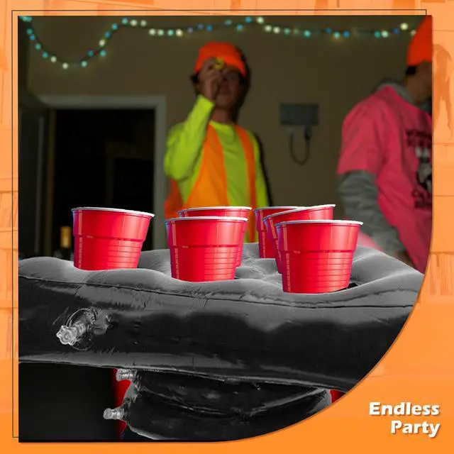 Alt view image 4 of 7 - Party Toss Game Inflatable Pong Hat, Ping Pong Parties Toss Game Cups Holder for Endless Party Fun Bachelorette Game