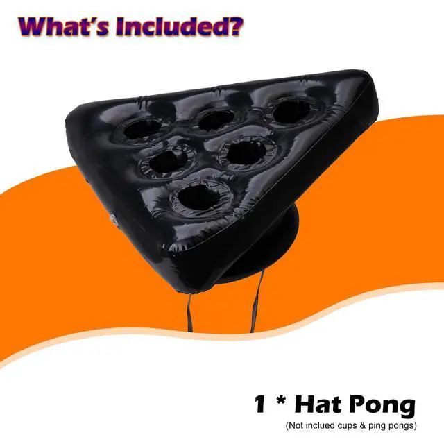 Alt view image 2 of 7 - Party Toss Game Inflatable Pong Hat, Ping Pong Parties Toss Game Cups Holder for Endless Party Fun Bachelorette Game
