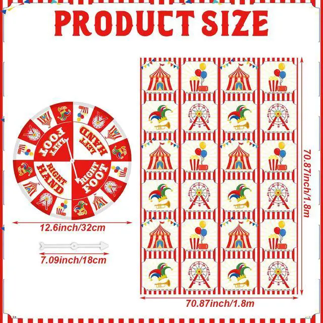 Alt view image 2 of 6 - 3 Pcs Carnival Party Game for Kids with Spinner Carnival Conversation Party Twist Poses Mat Game with Conversation Mat Spinner for Classroom School