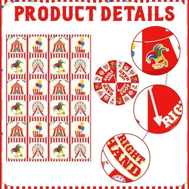 Alt view image 3 of 6 - 3 Pcs Carnival Party Game for Kids with Spinner Carnival Conversation Party Twist Poses Mat Game with Conversation Mat Spinner for Classroom School