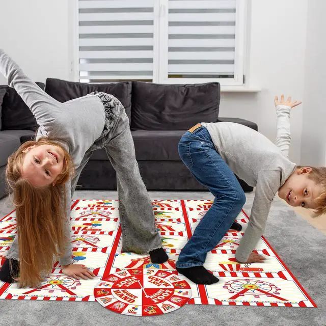 Alt view image 4 of 6 - 3 Pcs Carnival Party Game for Kids with Spinner Carnival Conversation Party Twist Poses Mat Game with Conversation Mat Spinner for Classroom School