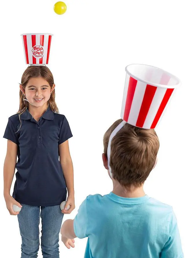 Alt view image 2 of 3 - Popcorn Bucket Ball Toss Game - 14 Total Pieces - Party Games for Kids