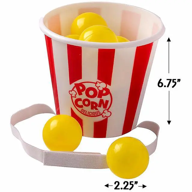 Alt view image 3 of 3 - Popcorn Bucket Ball Toss Game - 14 Total Pieces - Party Games for Kids