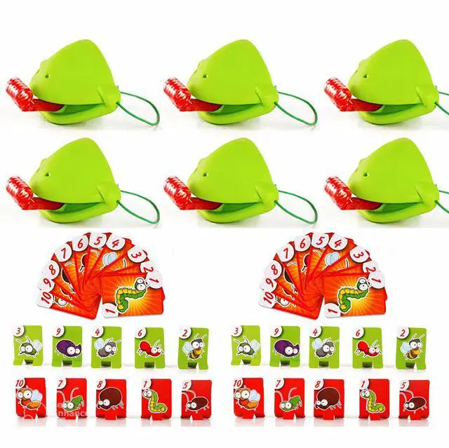 Main image of Frog Tongue Game Set - Multiplayer Party Game With Blow Tongue Mask and Blowing Air (6-Pack Masks)