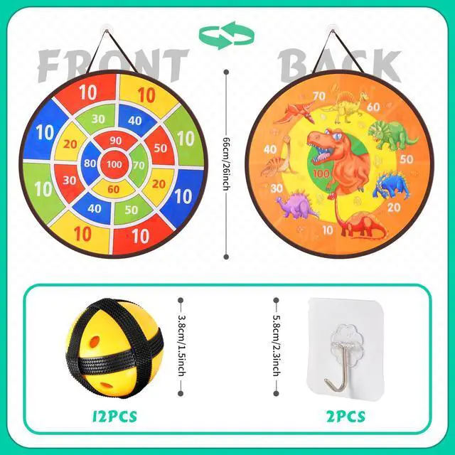 Alt view image 4 of 7 - 58PCS Carnival Games Combo Set, Dart Board Knock Down Can Bean Bag Toss Game Party Indoor Outdoor Birthday Party Fall Festival Field Day for Kids Adults Yard Plastic Cones Outside Games