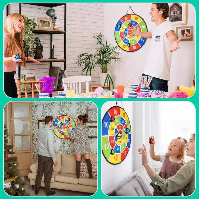 Alt view image 7 of 7 - 58PCS Carnival Games Combo Set, Dart Board Knock Down Can Bean Bag Toss Game Party Indoor Outdoor Birthday Party Fall Festival Field Day for Kids Adults Yard Plastic Cones Outside Games