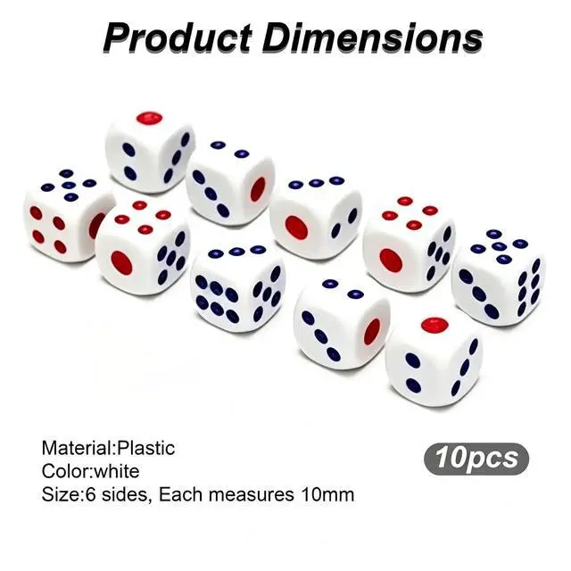 Alt view image 3 of 7 - 11.8" Jumbo Inflatable Dice, 2pack Outdoor Fun Giant Inflatable Dice Set and 12mm 10pcs Dice for Indoor and Outdoor Broad Game, Ludo and Pool Party (Red)