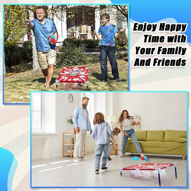 Alt view image 6 of 6 - Clown Carnival Bean Bag Toss Games with 6 Bean Bags Portable PVC Framed Red and White Corn Hole Game Set for Kids and Adults Carnival Circus Theme Birthday Outdoor Party Game