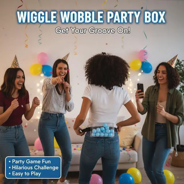 Alt view image 4 of 7 - 6 PC Swing Ball Game Set for Party Gatherings, Novelty Twerk Game Include Clear Boxes & 50 Blue Balls, Twerk Pong Activities for Adult Indoors Outdoors Party
