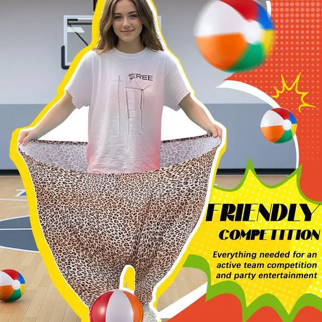 Alt view image 4 of 7 - Granny Pants Yard Game with Oversized Pants Bouncy Balls and Pump, Easter Giant Outdoor Tossing Game for Family Reunion Backyard Carnival Party Gathering(Leopard, Duck,Multicolor,15 Pcs)