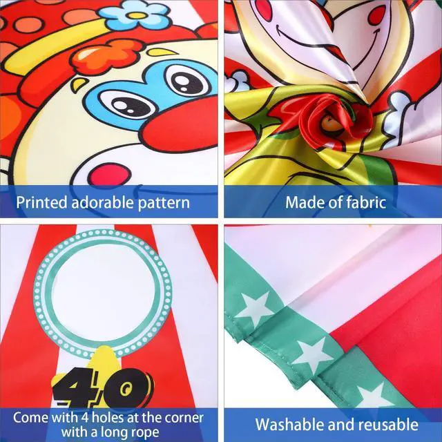 Alt view image 5 of 6 - Carnival Toss Game Banner with 3 Bean Bags Carnival Game for Kids and Adults in Indoor Outdoor Activities Circus Theme Birthday Party Decoration Supply Set