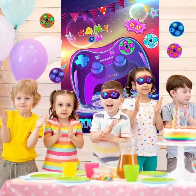 Alt view image 2 of 6 - Pin The Button on The Video Game Party Game Kids Birthday Big Poster with Controller Button Stickers for Classroom Party Favors Decorations Boys Birthday Playing Party Supplies