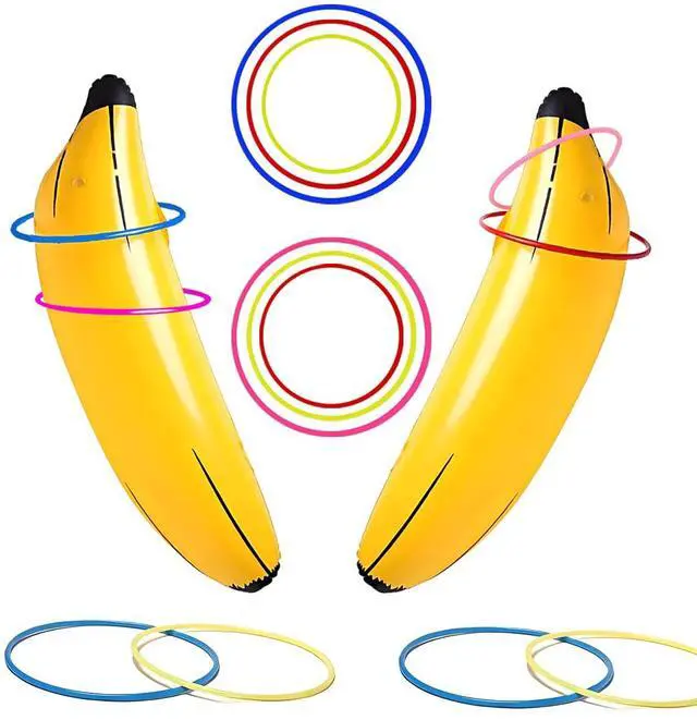 Main image of Inflatable Banana Ring Toss Game - Fun Bachelorette Party Decorations, Bachelorette Party Games & Favors, Bridal Shower Engagement Party Activities, Summer Pool Toys for Adults