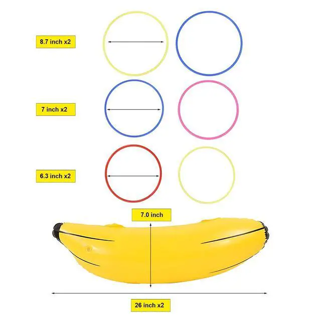 Alt view image 2 of 7 - Inflatable Banana Ring Toss Game - Fun Bachelorette Party Decorations, Bachelorette Party Games & Favors, Bridal Shower Engagement Party Activities, Summer Pool Toys for Adults