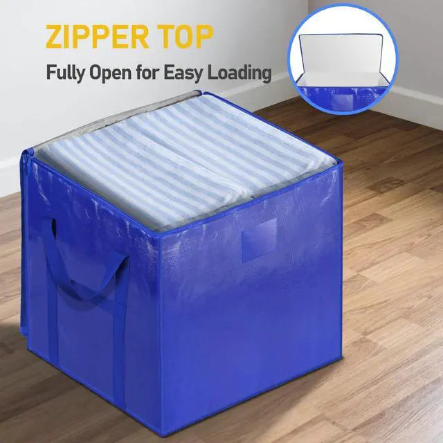 Alt view image 6 of 7 - 2 Pack Extra Large Moving Bags with Zippers & Carrying Handles, Heavy-Duty Storage Tote Moving Boxes for Space Saving (2 PK, 45 Gallon)