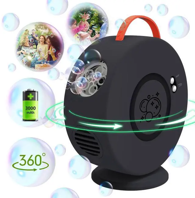 Main image of Bubble Machine for Kids and Toddlers, 360° Bubble Blower for Outdoor Play