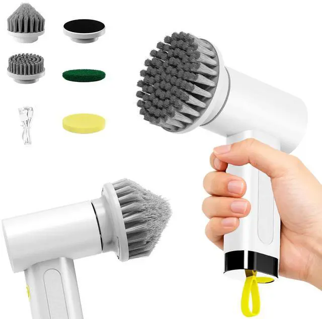 Main image of 3000mAh Cordless Electric Spin Scrubber, 20W High-Torque IPX7 Waterproof Cleaning Brush with 6 Replaceable Heads, Dual Speed 150-180 Mins Runtime for Kitchen Bathroom Car