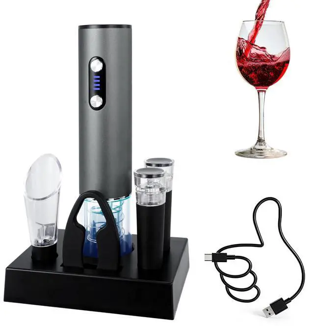 Main image of Electric Wine Bottle Opener, Portable Automatic Wine Opener Set