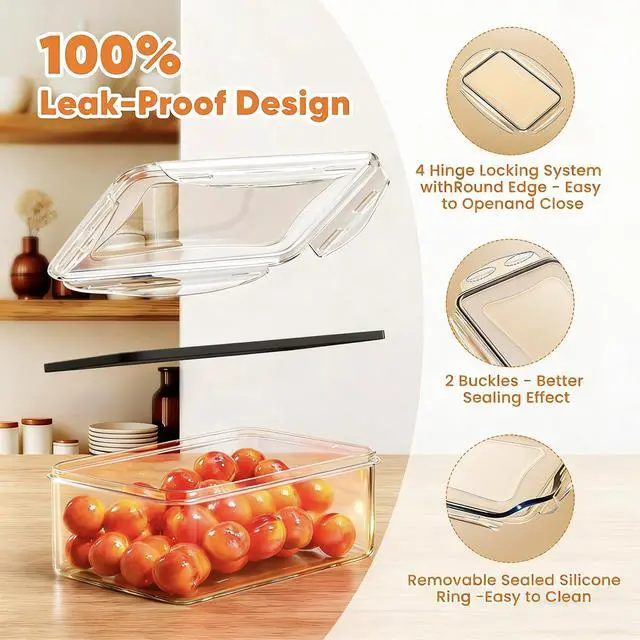 Alt view image 4 of 7 - 52 Pcs Food Storage Containers with Lids Airtight (26 Containers & 26 Lids) - Leakproof Meal-Prep Container for Kitchen Storage and Organization, Stackable Plastic Food Containers with Labels & Pen