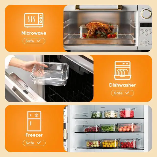 Alt view image 6 of 7 - 52 Pcs Food Storage Containers with Lids Airtight (26 Containers & 26 Lids) - Leakproof Meal-Prep Container for Kitchen Storage and Organization, Stackable Plastic Food Containers with Labels & Pen