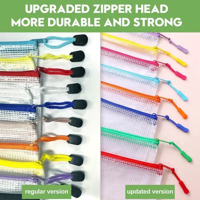 Alt view image 2 of 7 - 24pcs Mesh Zipper Pouch File Bags Puzzle Storage Bags, A3 17x12 Inches Large Reusable Zipper Pouches for Organizing Classroom Board Game Organization