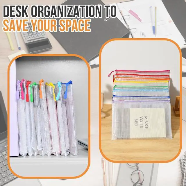 Alt view image 4 of 7 - 24pcs Mesh Zipper Pouch File Bags Puzzle Storage Bags, A3 17x12 Inches Large Reusable Zipper Pouches for Organizing Classroom Board Game Organization