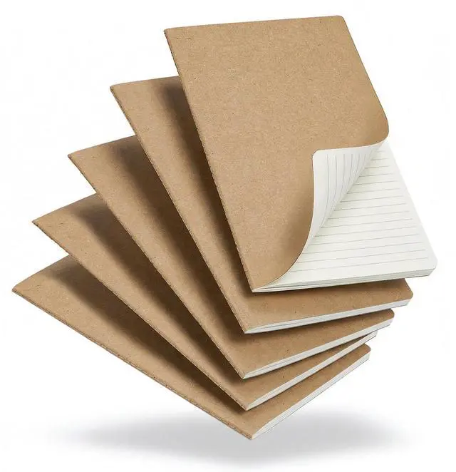 Main image of 5 Pack Kraft Notebooks Bulk A5, 60 Pages Lined Ruled Journals, 8.3x5.5 Inches, Natural Kraft Cover Composition Notebooks for School Office Students Artists