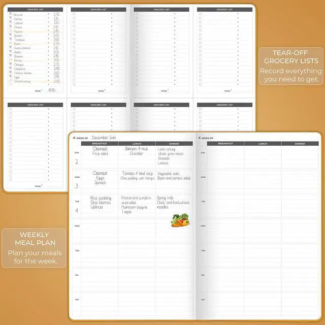 Alt view image 6 of 6 - Fitness Journal PRO Daily Workout Planner with Meal Planner & Habit Tracker Gym Exercise Log Book for Women & Men Fitness Planner Notebook Lasts 6 Months, 7x10 - Amber Yellow