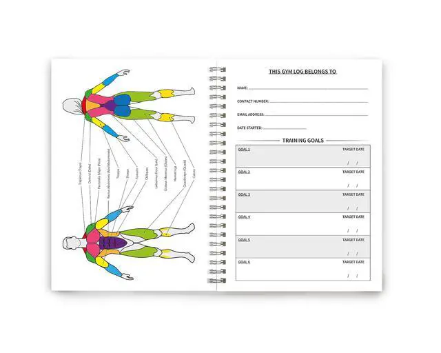 Alt view image 2 of 6 - The Gym Log - The perfect logbook to record your Workouts - 8.26 x 5.8 inches with 104 pages and space for 100 workouts
