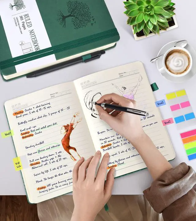 Alt view image 6 of 6 - Lined Journal Notebook -365 Pages A5 Thick Journals for Writing Ruled Notebook, Hardcover Leather Journal for Women Men Daily Journal Notebook for Work, Note Taking, 100Gsm Lined Paper(
