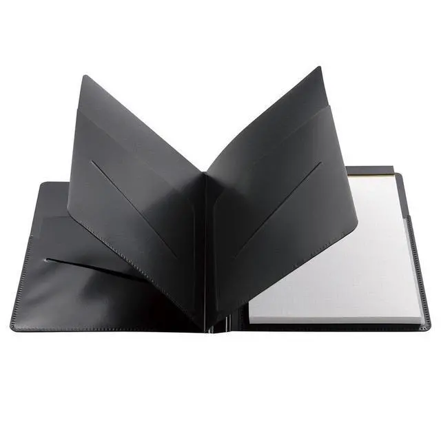 Alt view image 4 of 7 - Mnemosyne Padfolio Notebook, A4, 8.27" x 11.69", Premium Black Folder With Grid Notepad, Includes 5+ Pockets, Pen Holder, & Elastic Closure, Made in Japan