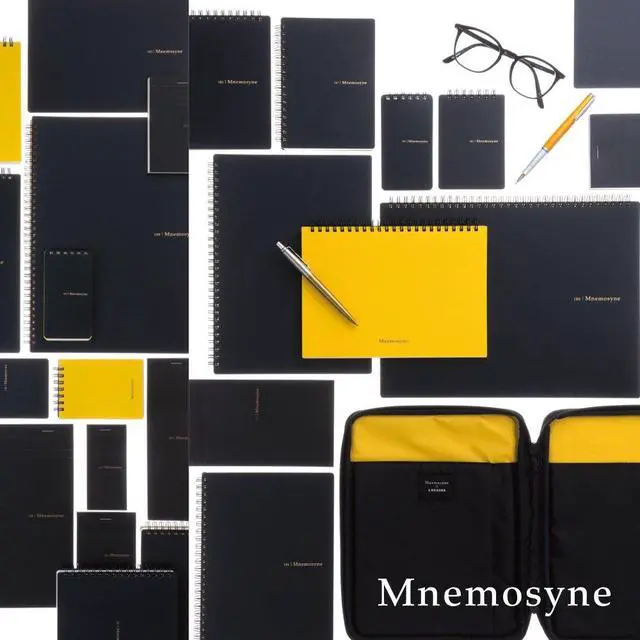 Alt view image 7 of 7 - Mnemosyne Padfolio Notebook, A4, 8.27" x 11.69", Premium Black Folder With Grid Notepad, Includes 5+ Pockets, Pen Holder, & Elastic Closure, Made in Japan