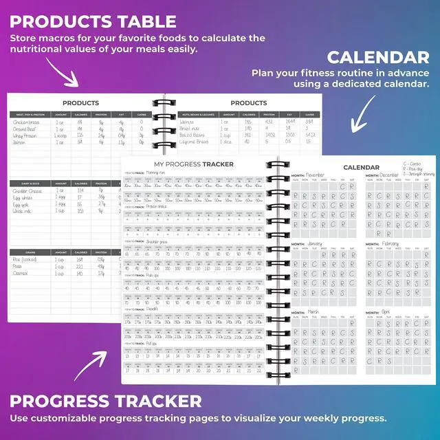 Alt view image 5 of 6 - Fitness Journal Workout Log Book - Daily Fitness Planner Workout Journal for Women and Men. Spiral-Bound, Laminated Cover, Thick Pages, A5 (Orange)