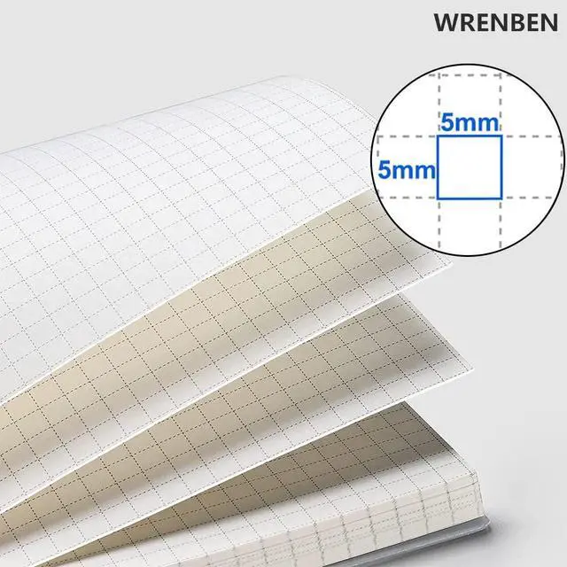 Alt view image 4 of 7 - Graph Paper Spiral Notebook 8.5 x 11 Inches 240 Pages, A4 Grid Journal with 120gsm Thick Graphing Paper, Large Math Notebook 1/5 Inch Squares with Water-proof PVC Cover (3 Pack, A4)
