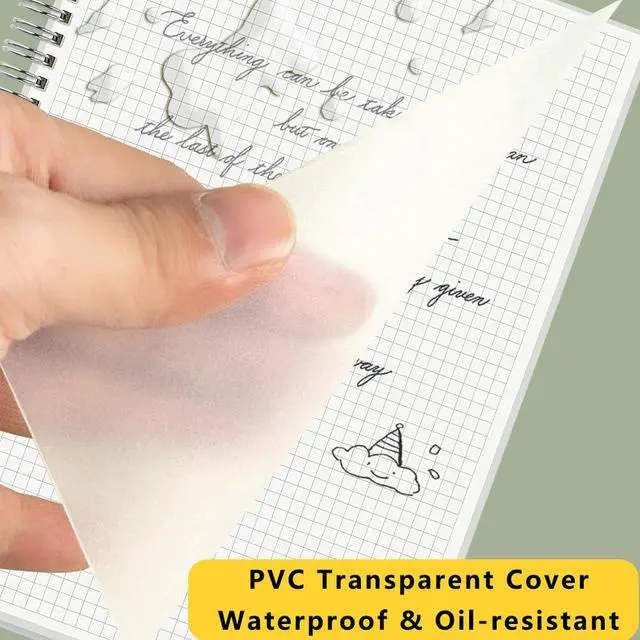 Alt view image 7 of 7 - Graph Paper Spiral Notebook 8.5 x 11 Inches 240 Pages, A4 Grid Journal with 120gsm Thick Graphing Paper, Large Math Notebook 1/5 Inch Squares with Water-proof PVC Cover (3 Pack, A4)
