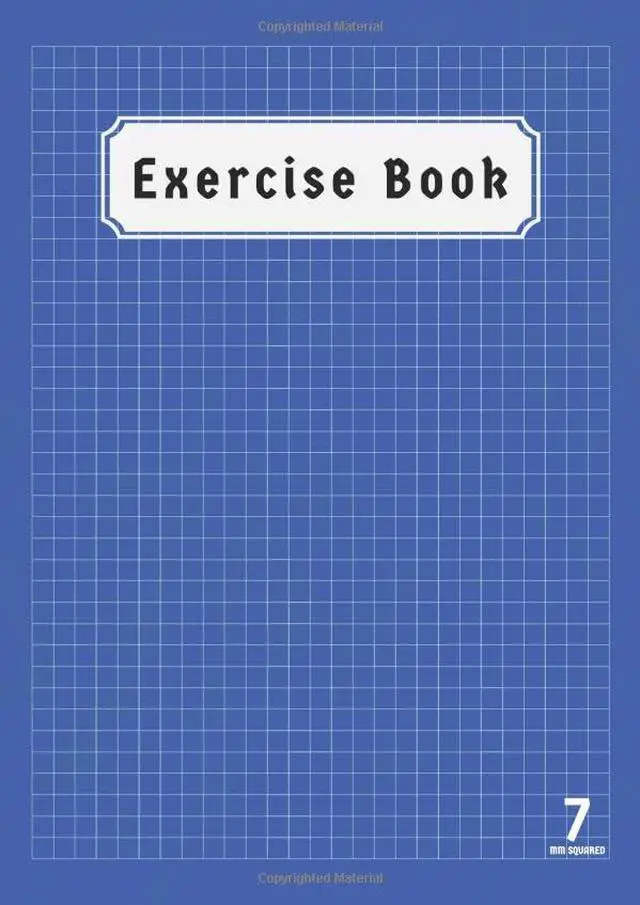 Main image of Exercise Book 7mm Squared: A4 Size 100 Pages | 7 mm Squared Paper Notebook A4 for Maths ( Mathematics ) , Science Class Records & Lesson | Back to School Notebooks A4 | Blue Cover
