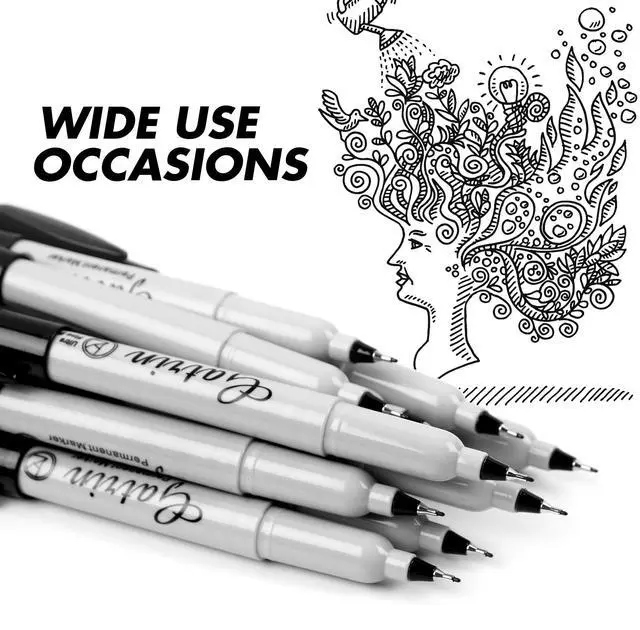 Alt view image 4 of 7 - Ultra Fine Point Black Permanent Markers, 36 Pack Ultra Fine Point Black Permanent Marker set, Works on paper, Plastic, Stone, Glass, Metal