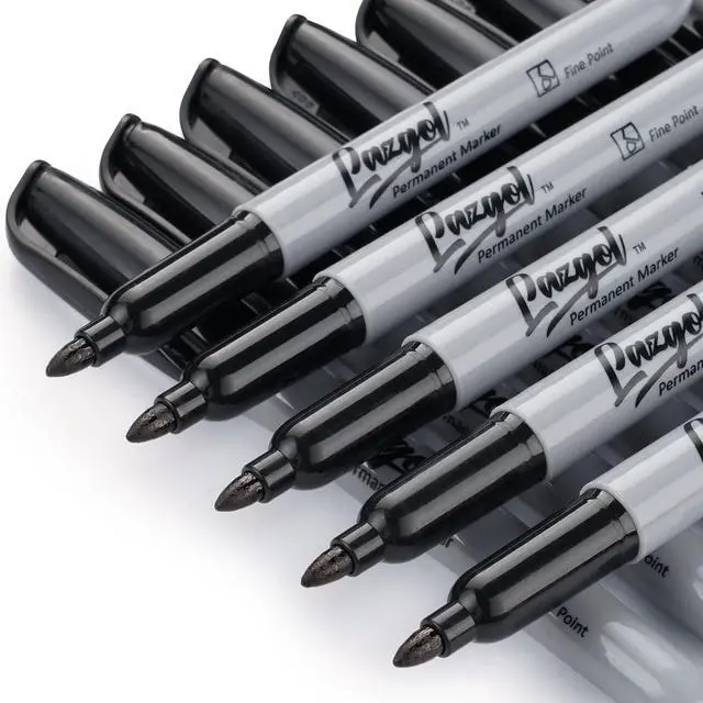Alt view image 6 of 6 - Permanent Markers Bulk, 32 Pack Black Permanent Marker Set, Fine Tip, Waterproof Markers, Premium Smear Proof Pens, Waterproof, Quick Drying, Office Supplies for School, Office, Home