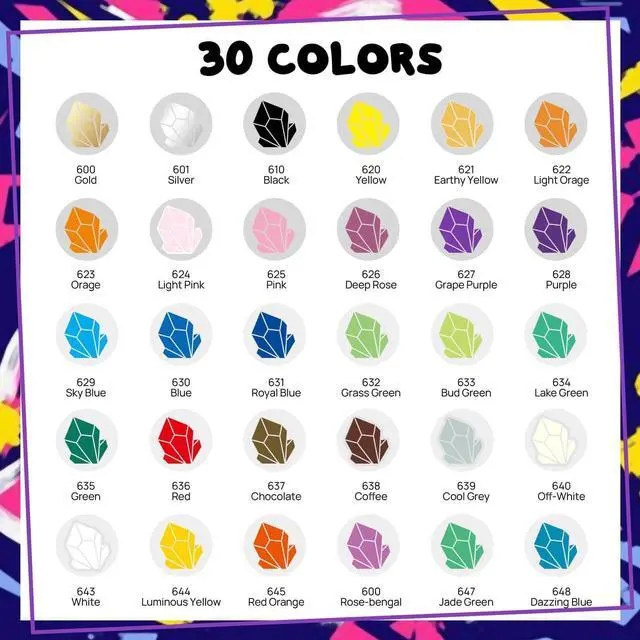 Alt view image 6 of 6 - 30 Colors Dual Tip Acrylic Paint Markers,Fine Tip and Brush Tip Permanent Acrylic Paint Pens For Rock Painting, Canvas, Wood, Glass, Ceramic, Fabric, Plastic, Egg, Scrapbook,Art Painting Supplies Kit