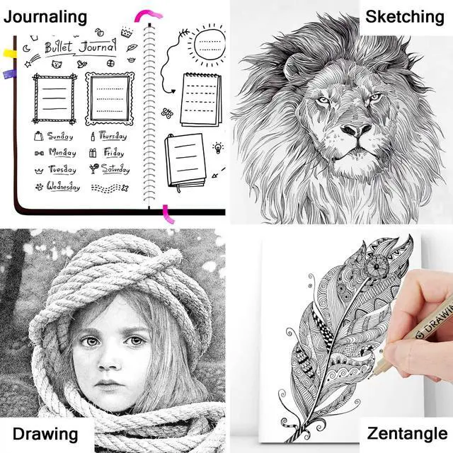 Alt view image 6 of 7 - Micro Fineliner Drawing Art Pens: 12 Black Fine Line Waterproof Ink Set Artist Supplies Archival Inking Markers Liner Sketch Outline Anime Gifts Manga Sketching Watercolor Zentangle Kit Stuff
