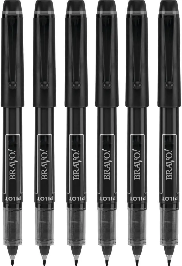 Main image of 6 PENS Pilot Bravo Liquid Ink Marker Pen, Bold Point, Black (PIL11034)