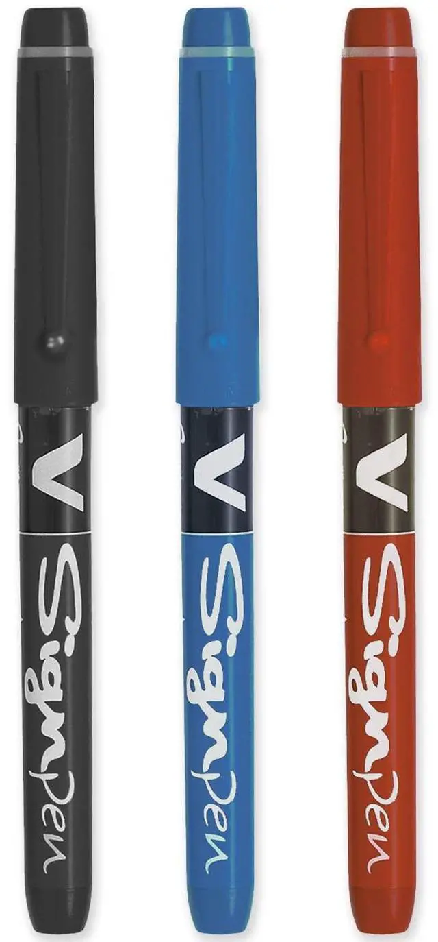 Alt view image 2 of 7 - V Sign Pen Fineliner Marker 2mm Tip 0.6mm Line Essential Pack - Black, Blue & Red (3)