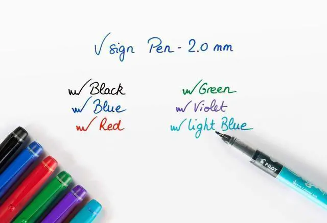 Alt view image 6 of 7 - V Sign Pen Fineliner Marker 2mm Tip 0.6mm Line Essential Pack - Black, Blue & Red (3)